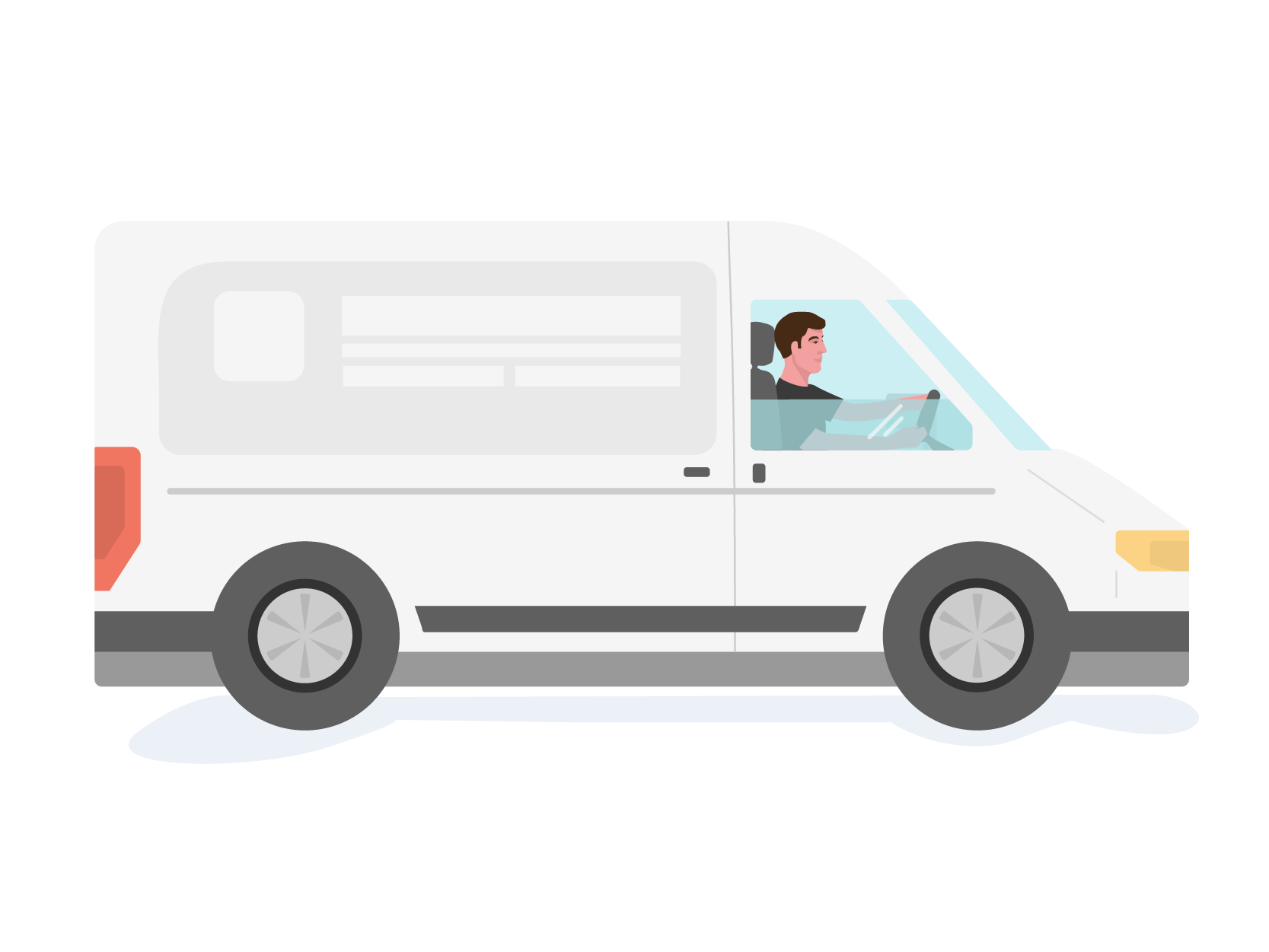Customer driving a van
