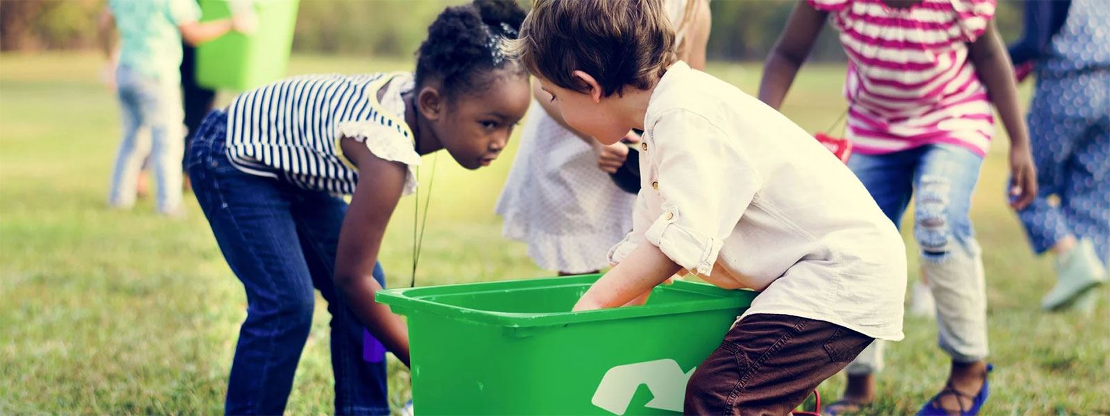 Group of children playing in park