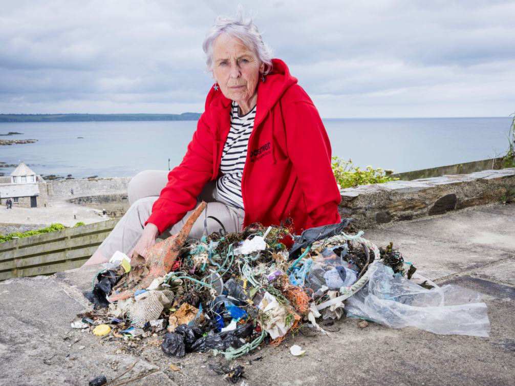 Action Nan sat with her litter haul.jpg