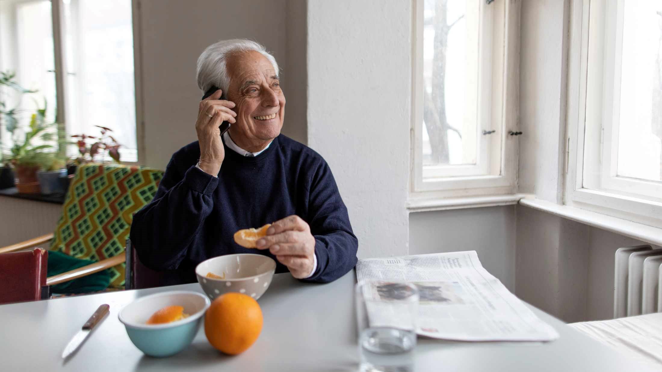 A man on phone at home