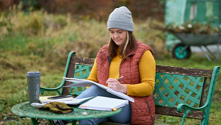 AXA customer, Bryony, doing her allowable expenses paperwork