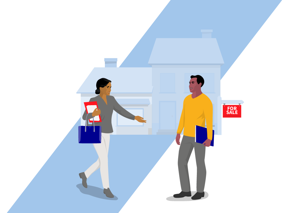 an estate agent showing someone a property