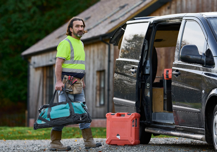 Steve the AXA trade customer walking towards his van