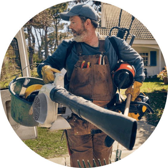 male gardener working with his tools