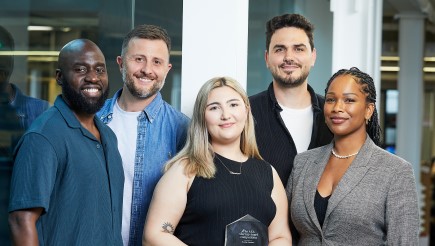 Judges for the AXA Startup Angel competition 2024 stood together