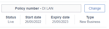 Policy details as show in your online AXA account