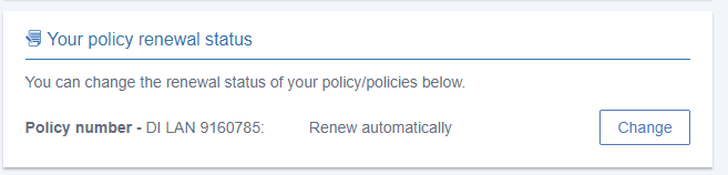 Your policy renewal status screen in your AXA account