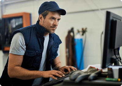man-using-a-work-data-touchpad