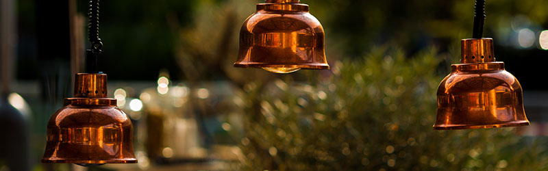 bronze and rose suspension lights