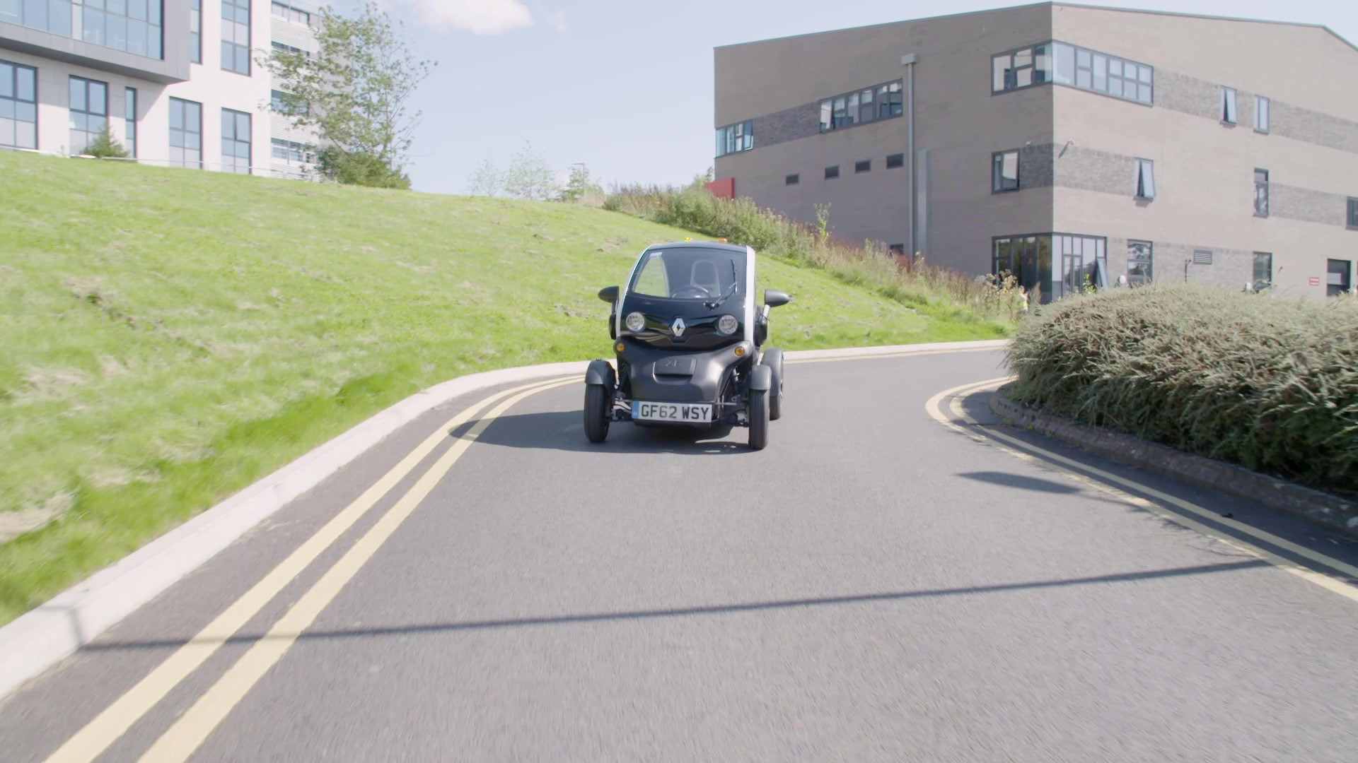 Driverless smart car on the road