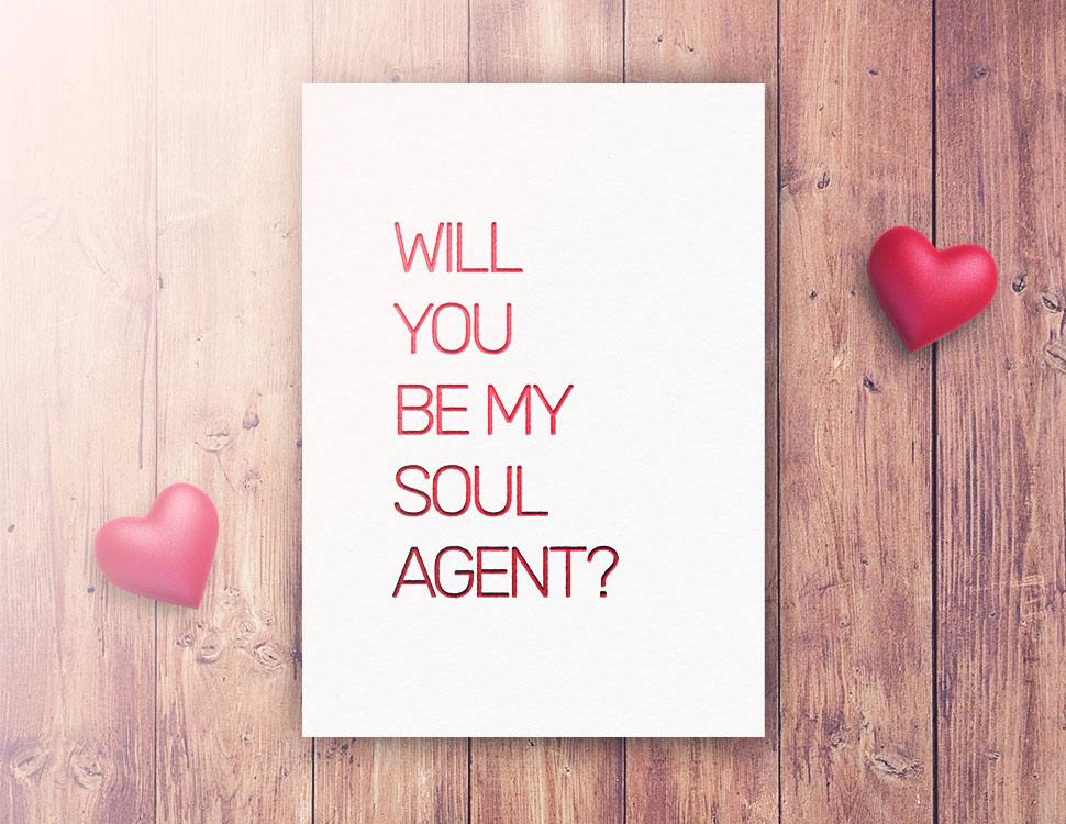 Text: Will you be my soul agent?