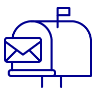 Icon of an external post box for a house