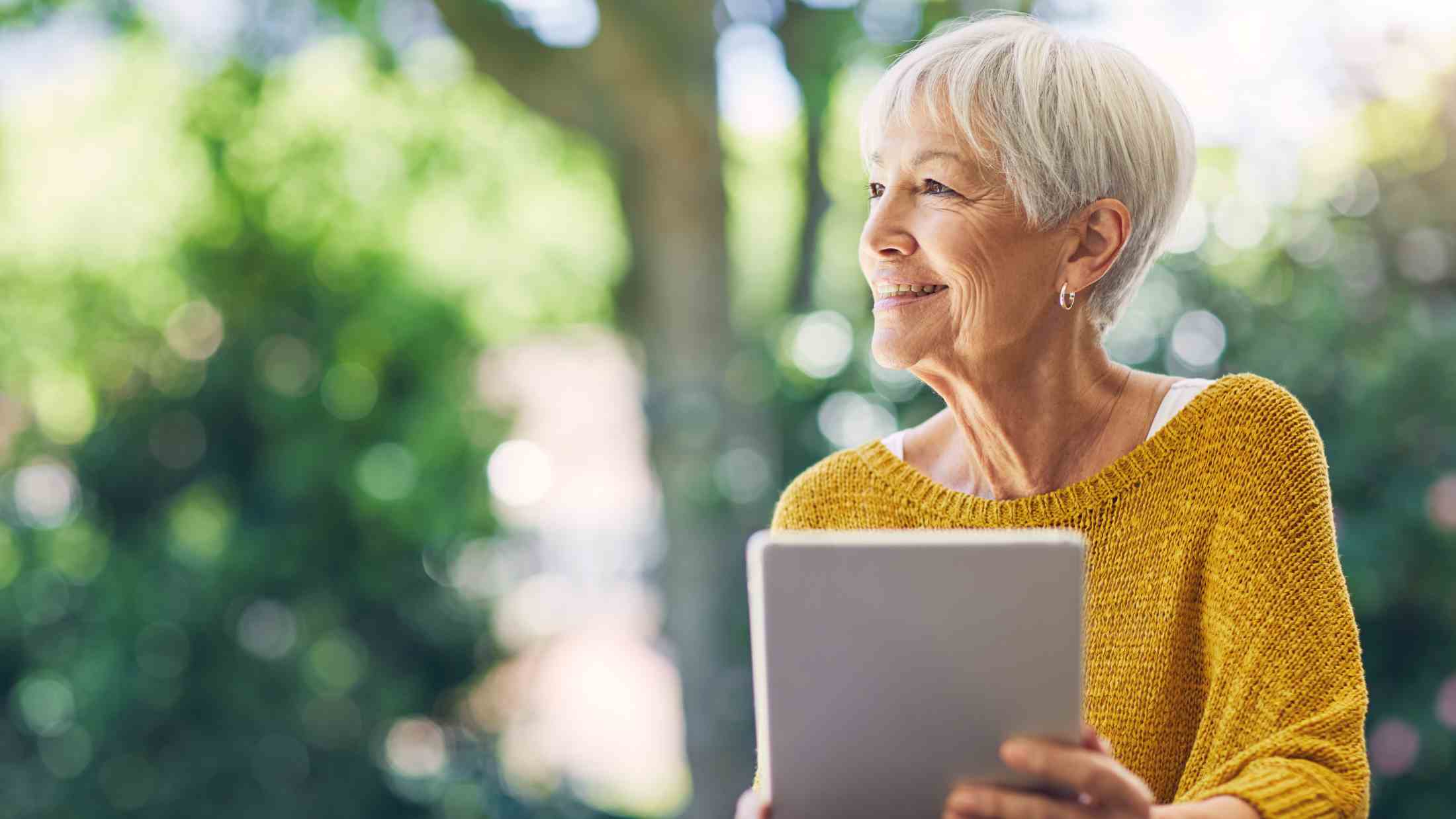 Senior woman using a digital tablet