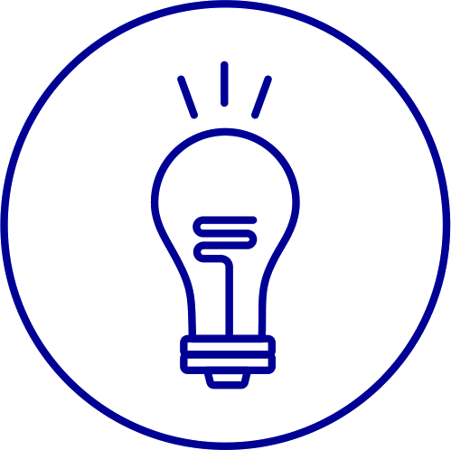 Light bulb in circle icon