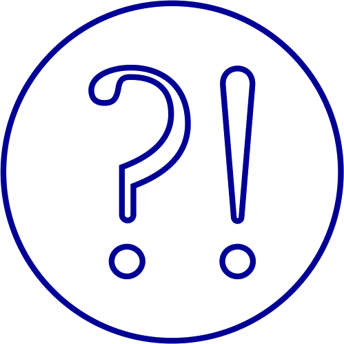 Question mark and exclamation mark in circle icon