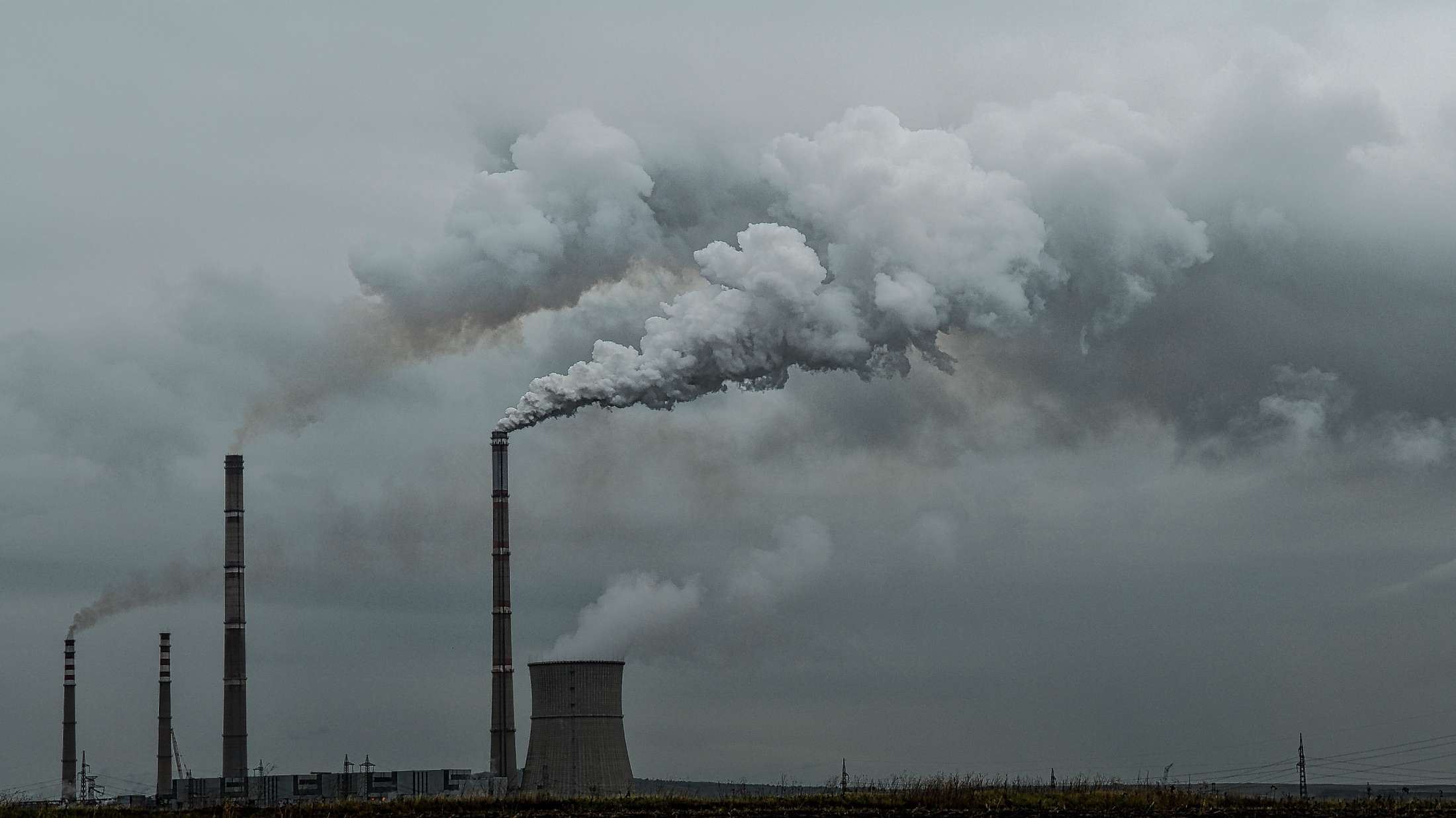 Smoke pollution from industrial chimneys