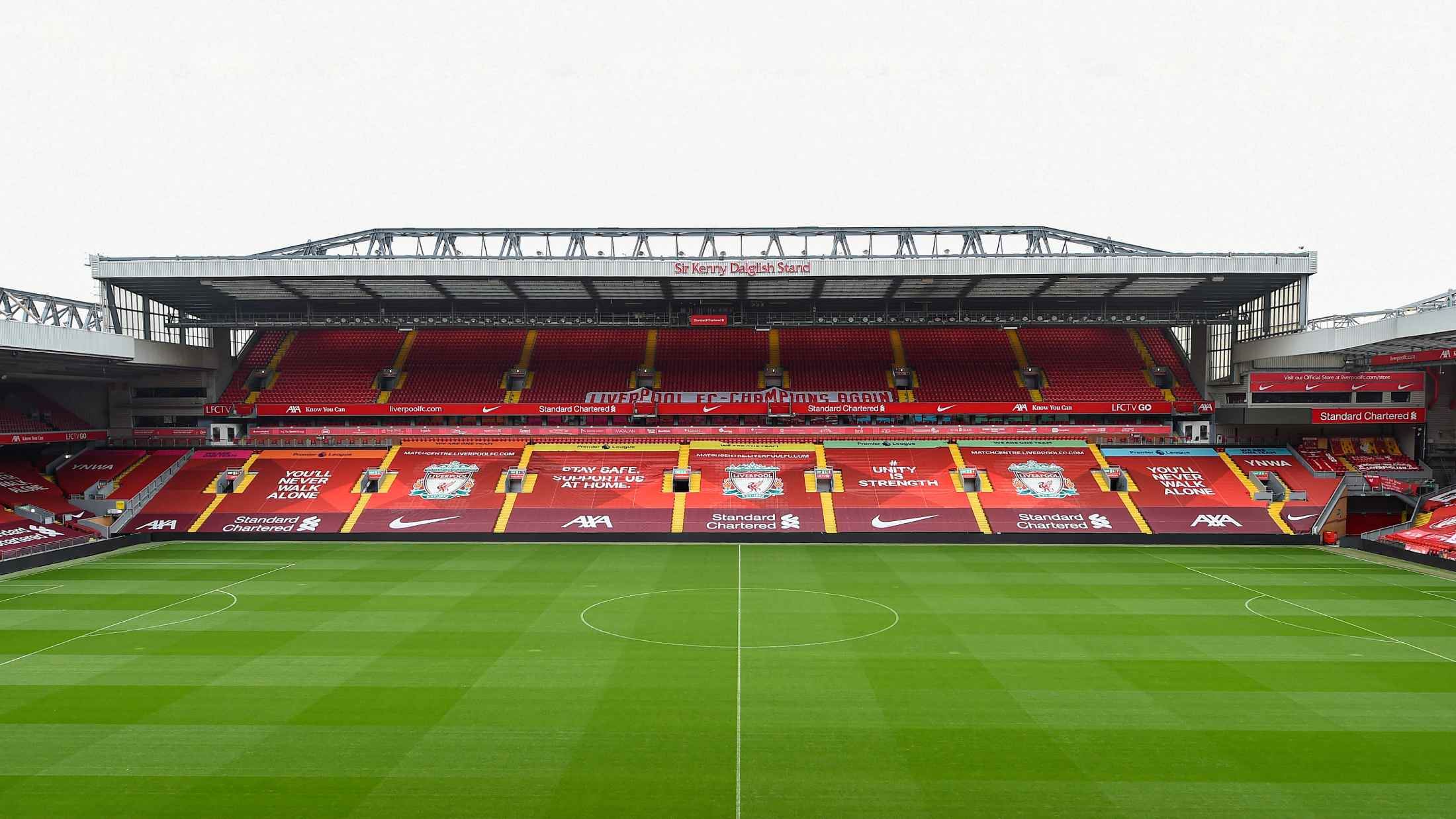 Anfield Stadium, the home of Liverpool Football Club