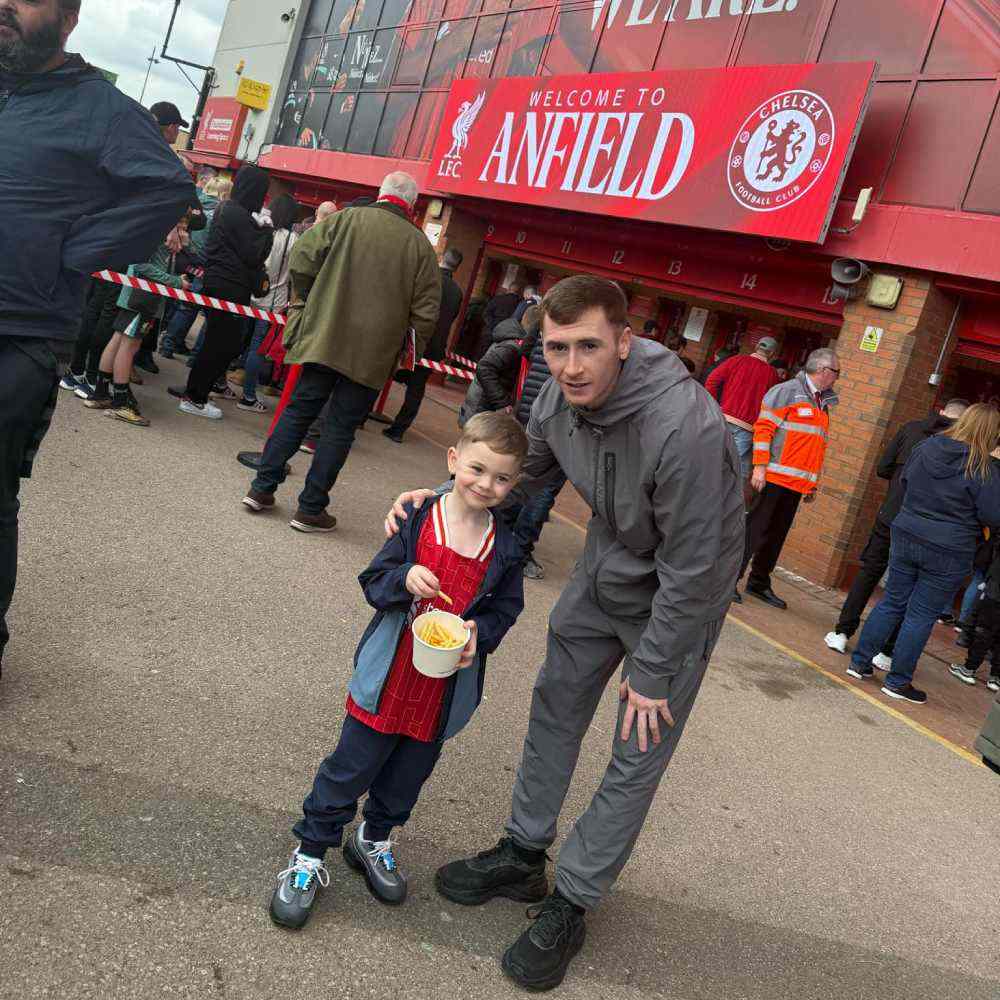 February winner Liam at the LFC Legends Match