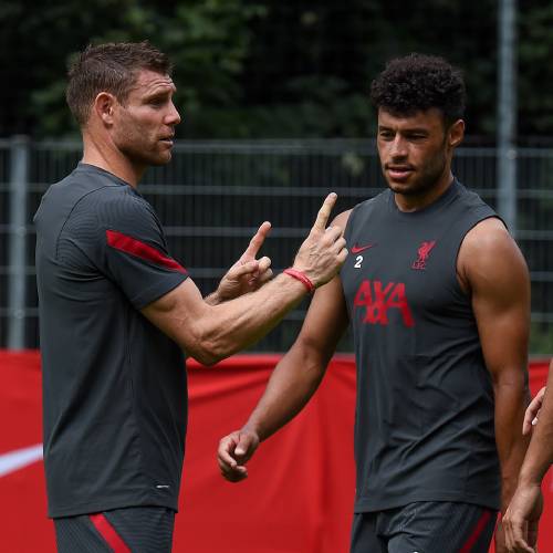 James Milner and Alex Oxlade-Chamberlain talking tactics