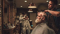 Man in barber's chair
