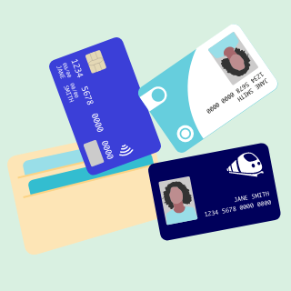 Illustration of several credit cards