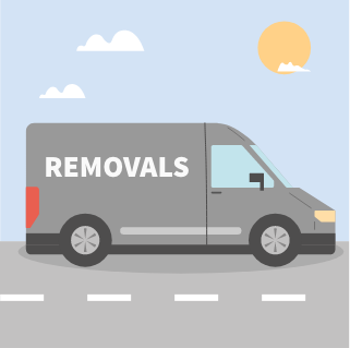 Illustration of a removal van