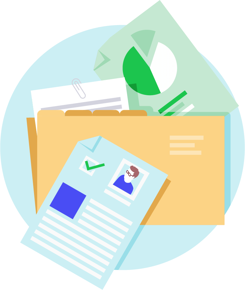 Desktop showing folder and papers from above