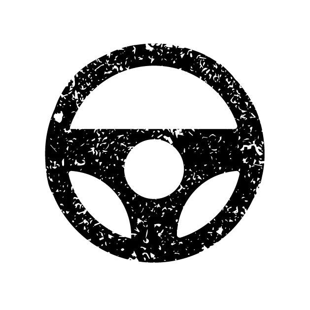 A black steering wheel