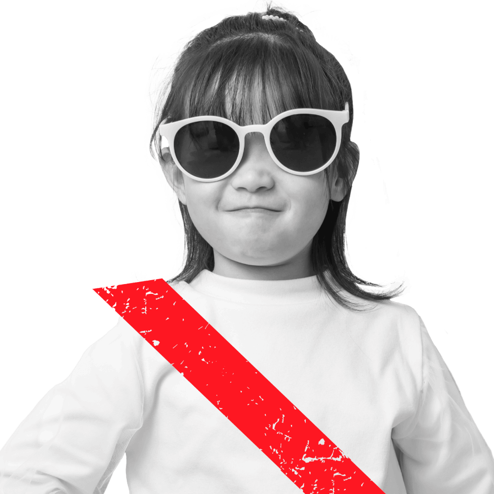 A girl wearing a seat belt