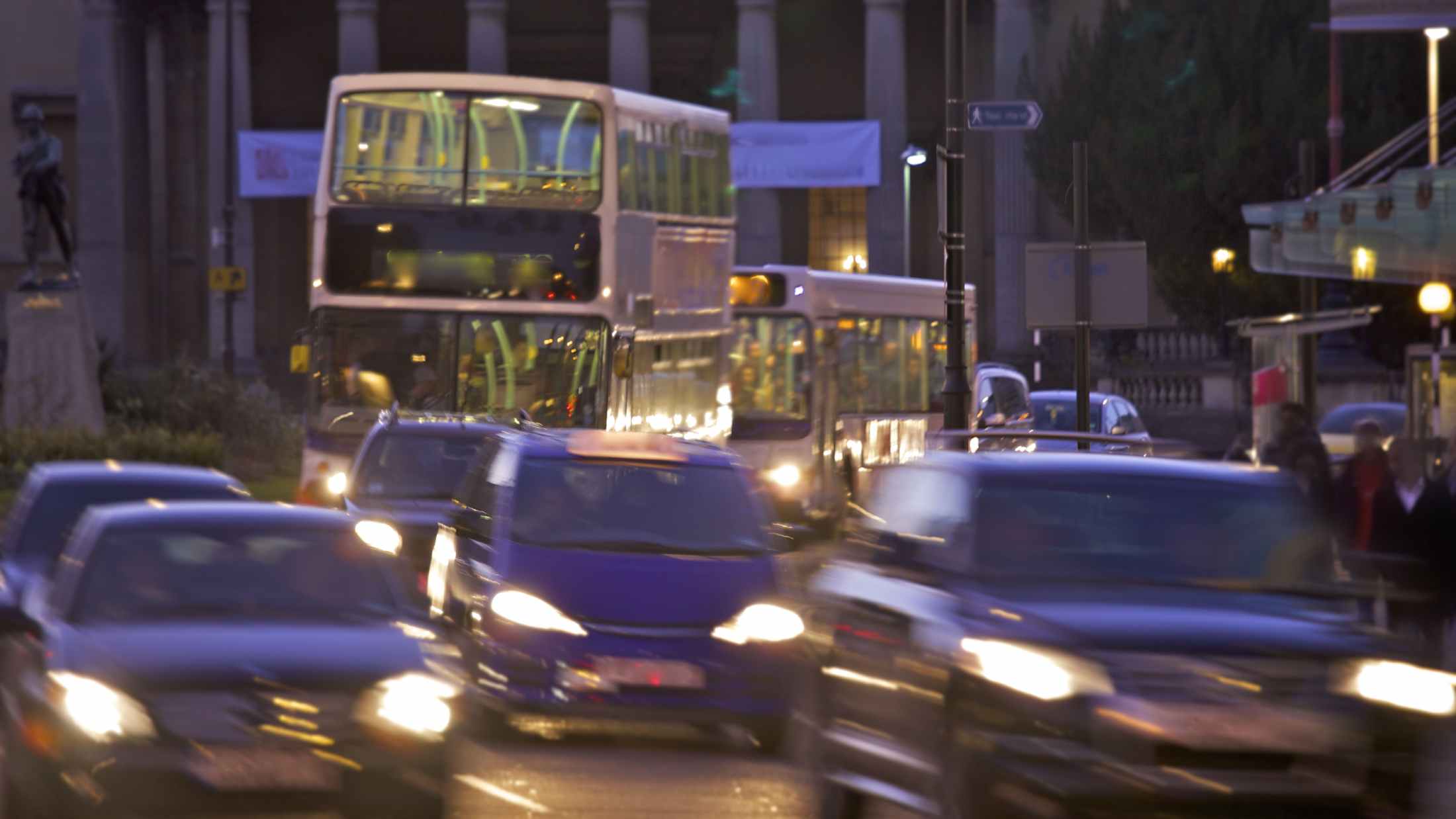 Bristol city centre evening rush hour traffic