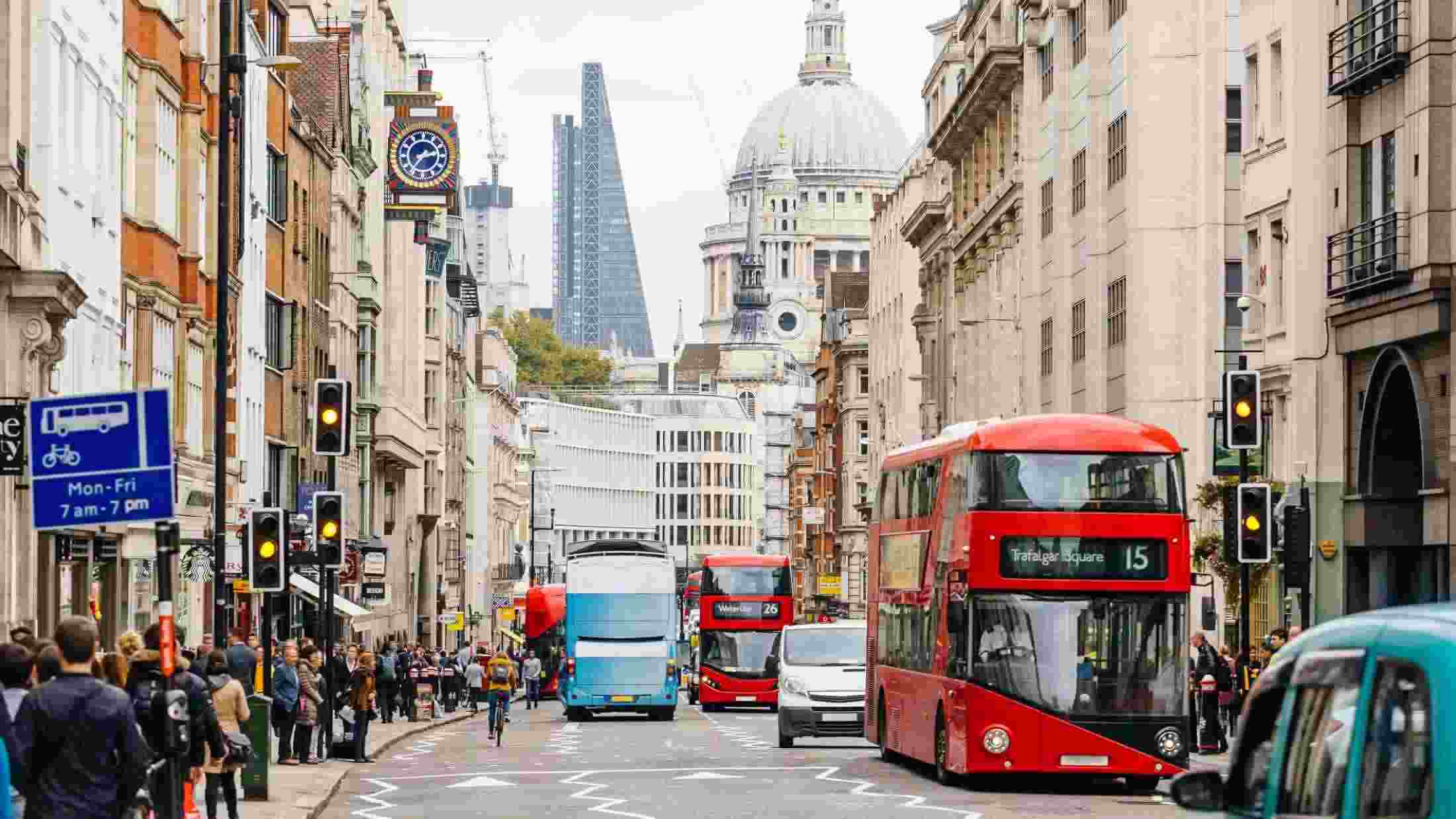 Busy street in central London