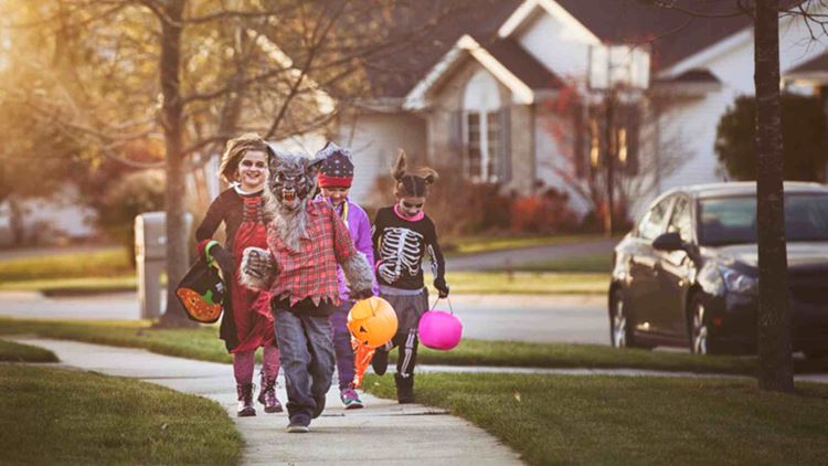 Children trick or treating