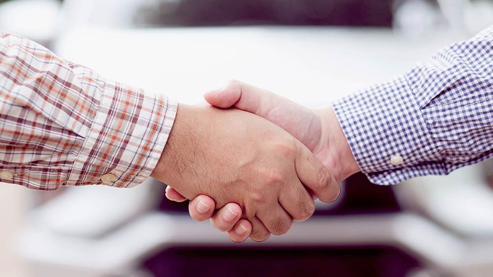 Two men shaking hands