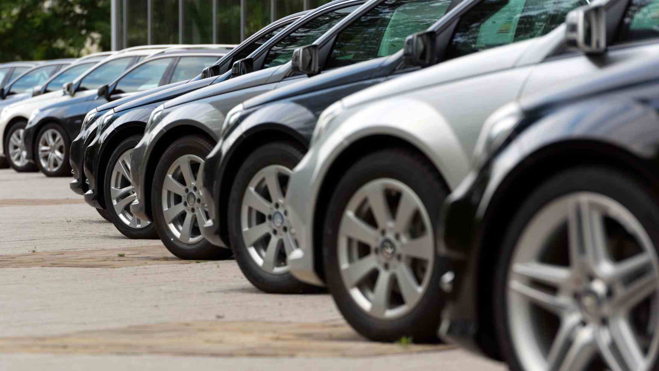 New cars lined up