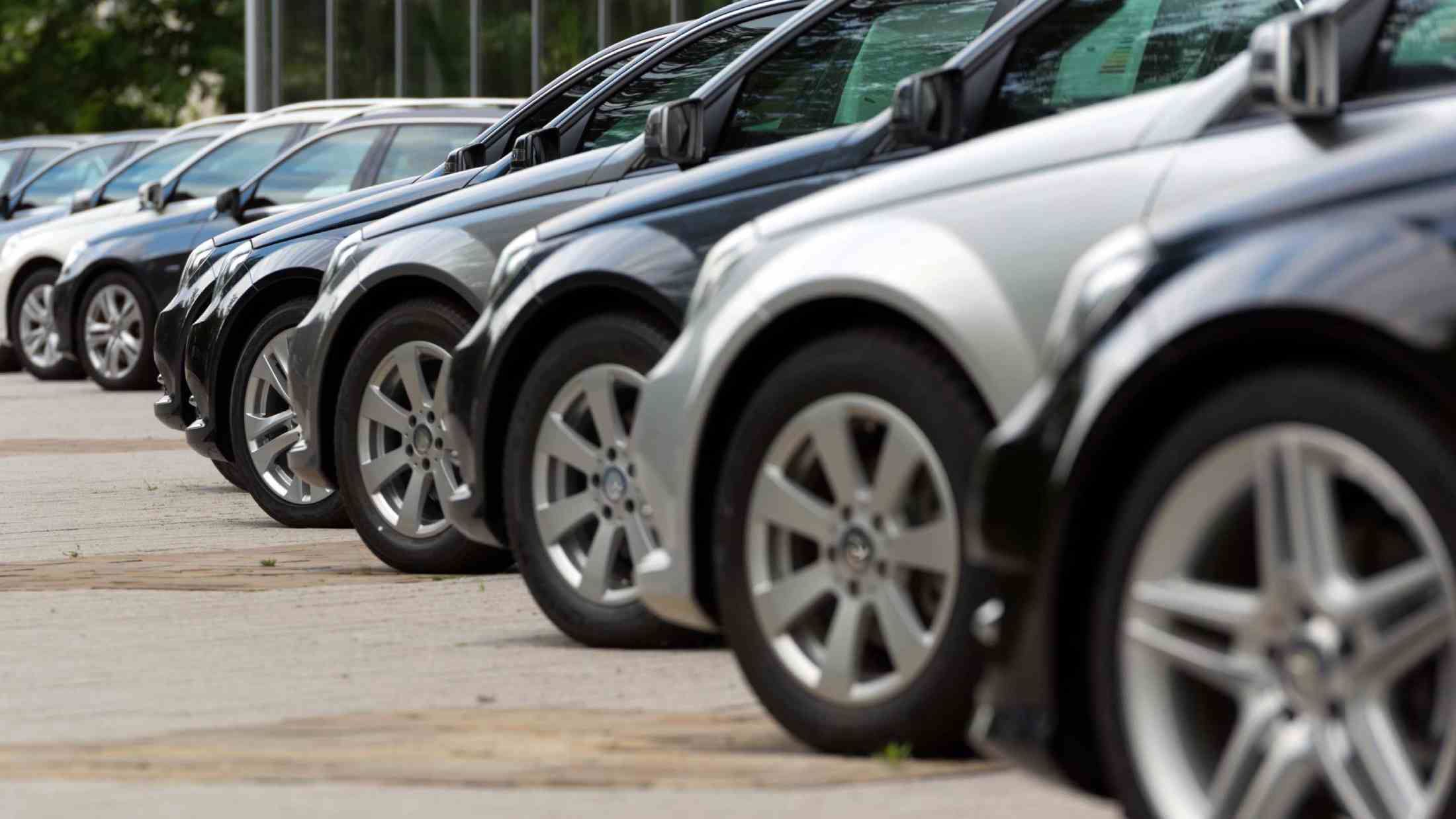 New cars lined up