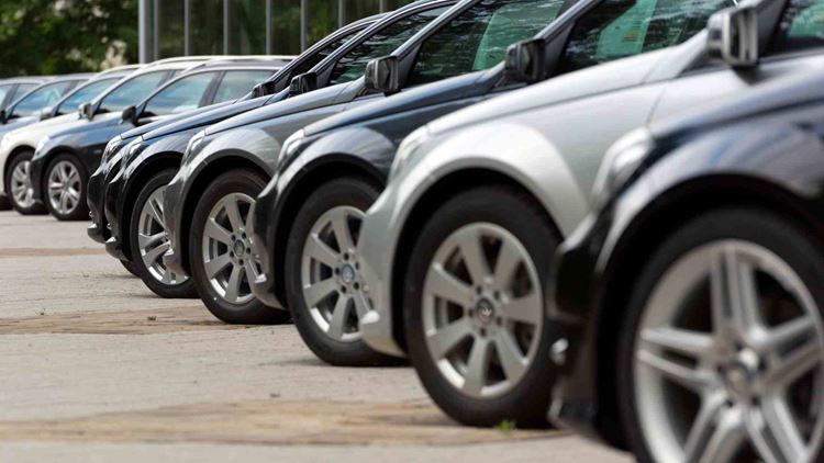 New cars lined up