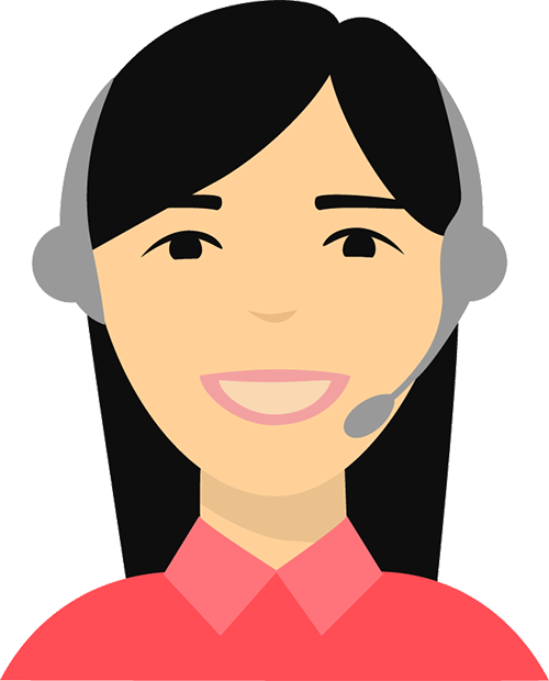 Illustration of a female AXA Customer Services agents wearing a headset