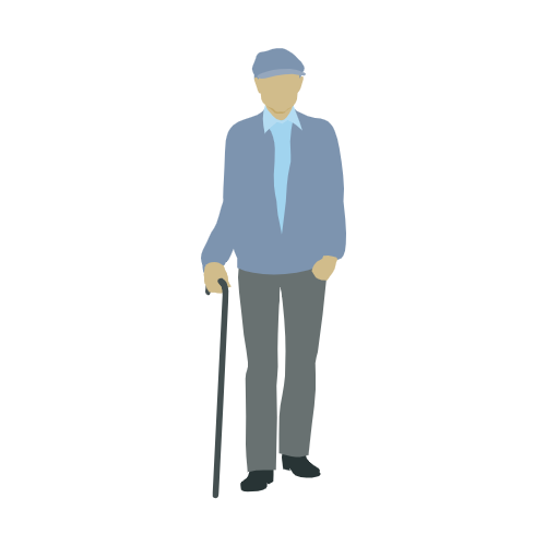 Man with walking stick