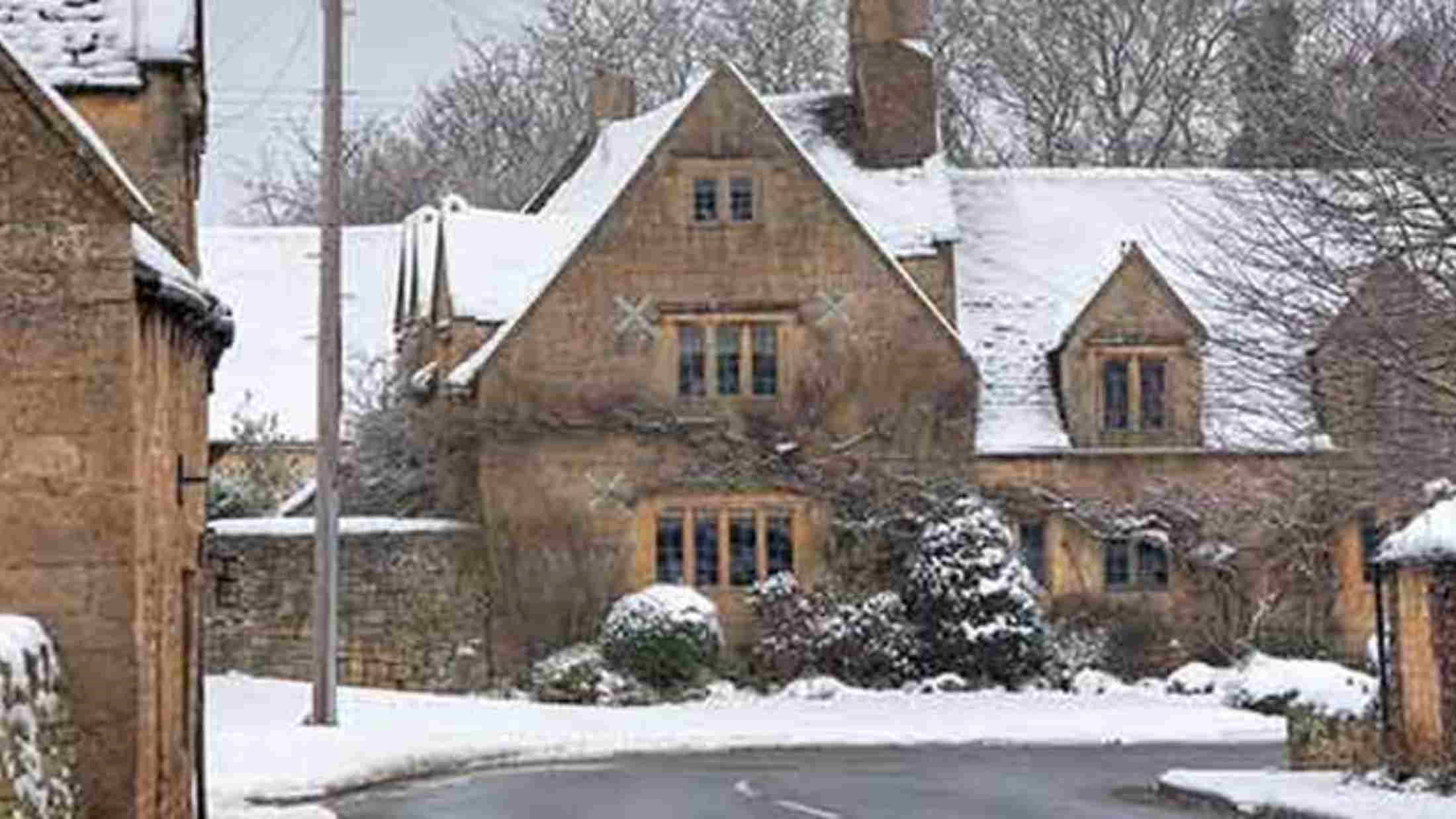 Houses covered by snow