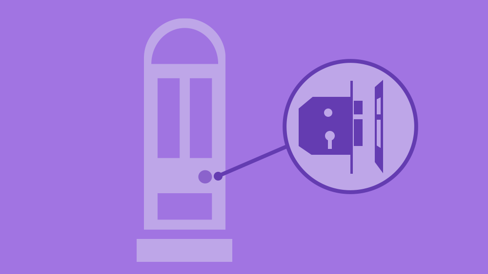 Illustration of a front door with BS3621 lock