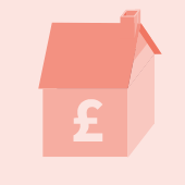 A pictogram of a house with a dollar sign