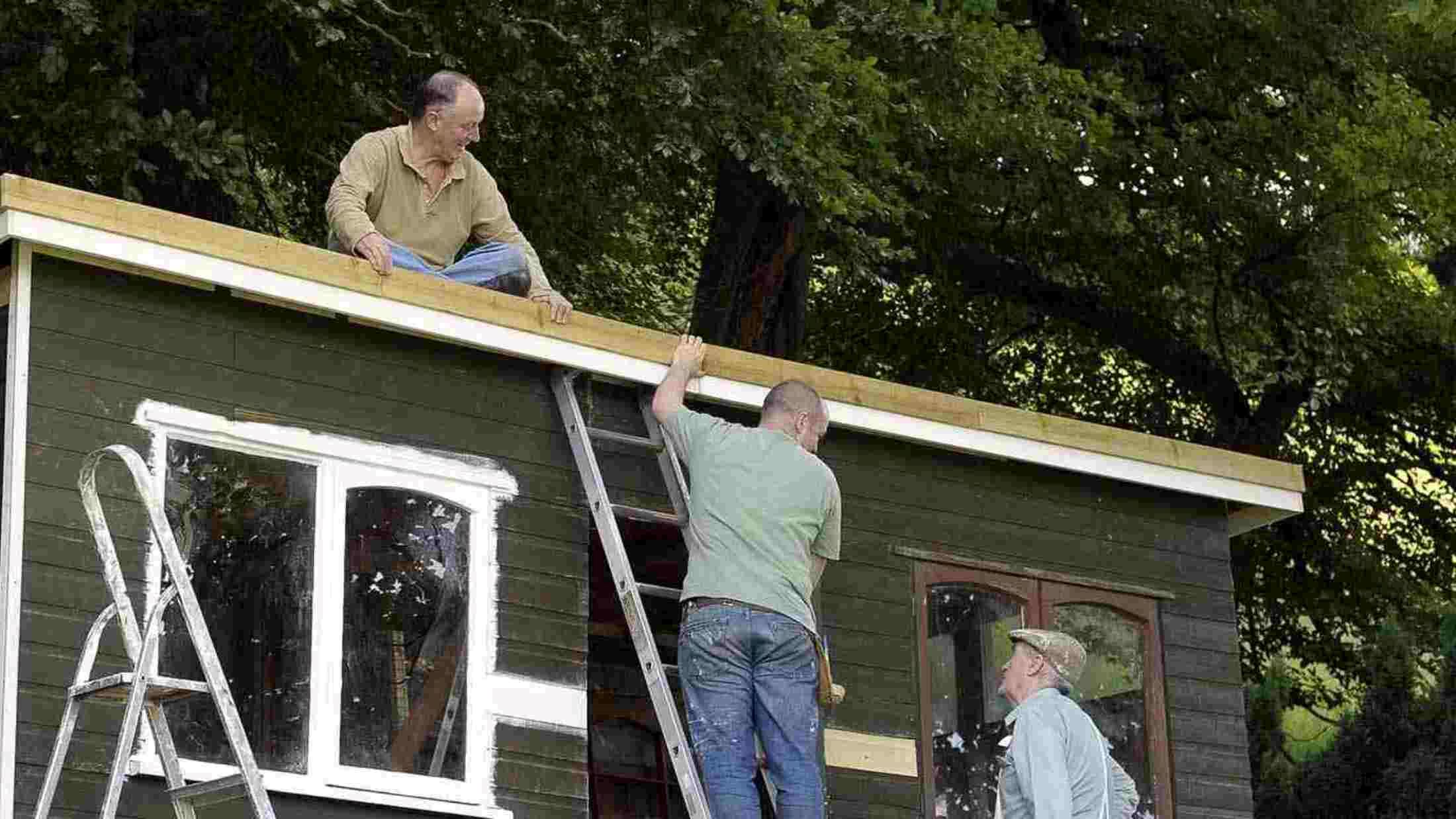 Three men and a shed