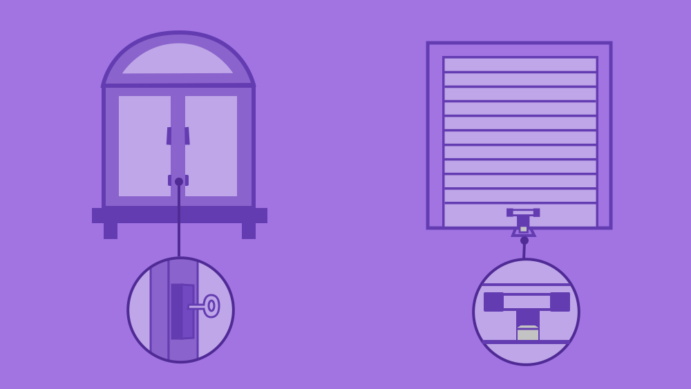 Illustration of a window with lock on it