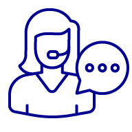 Icon of call center worker on the phone