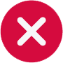 White cross in red circle