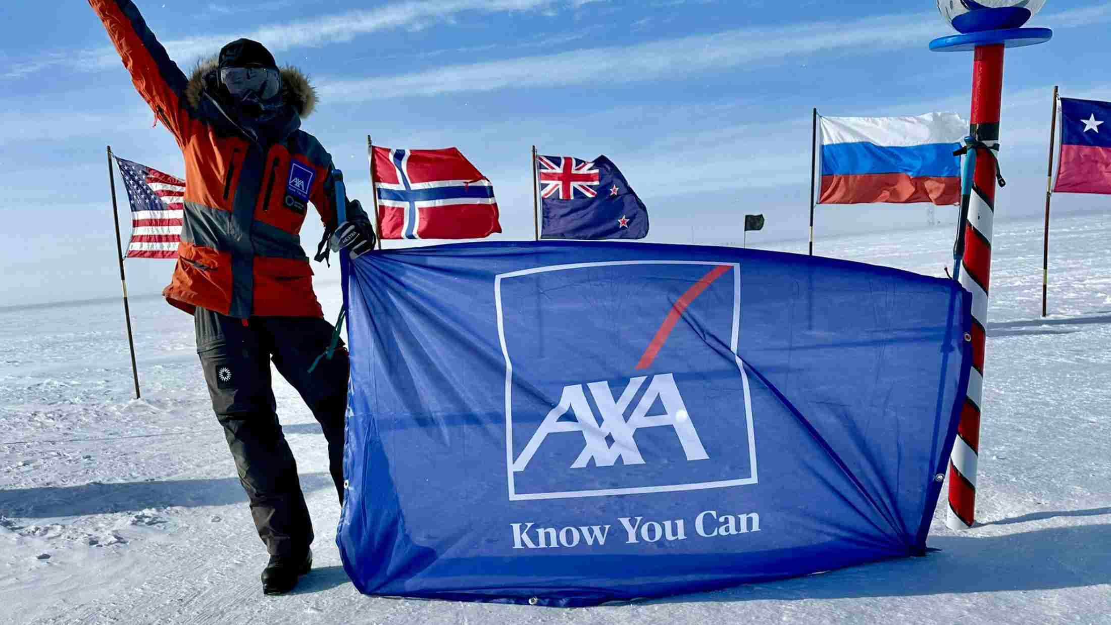 Cat with an axa flag