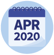 A calendar that reads 'April 2020'