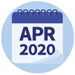 A calendar that reads 'April 2020'