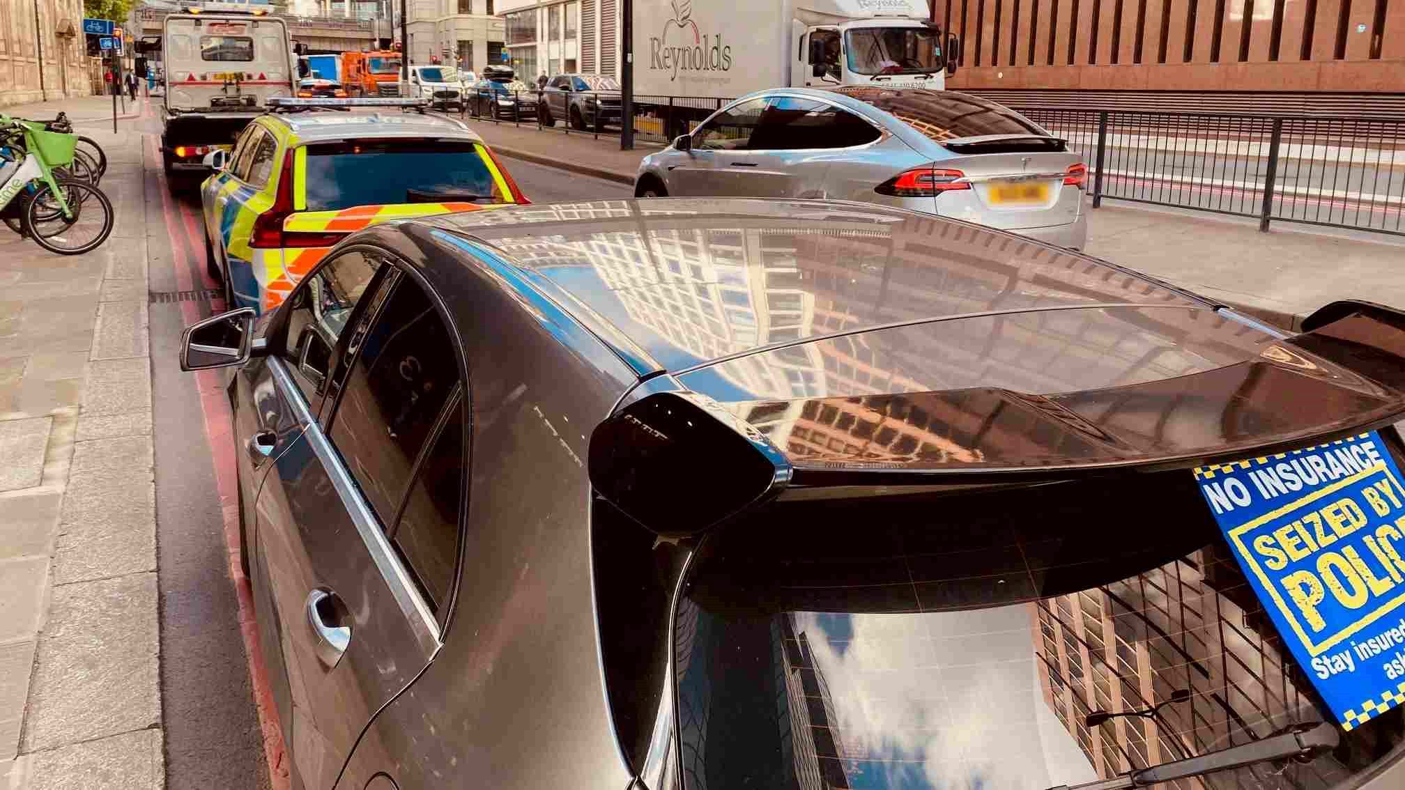 Car seized for insurance fraud on London street