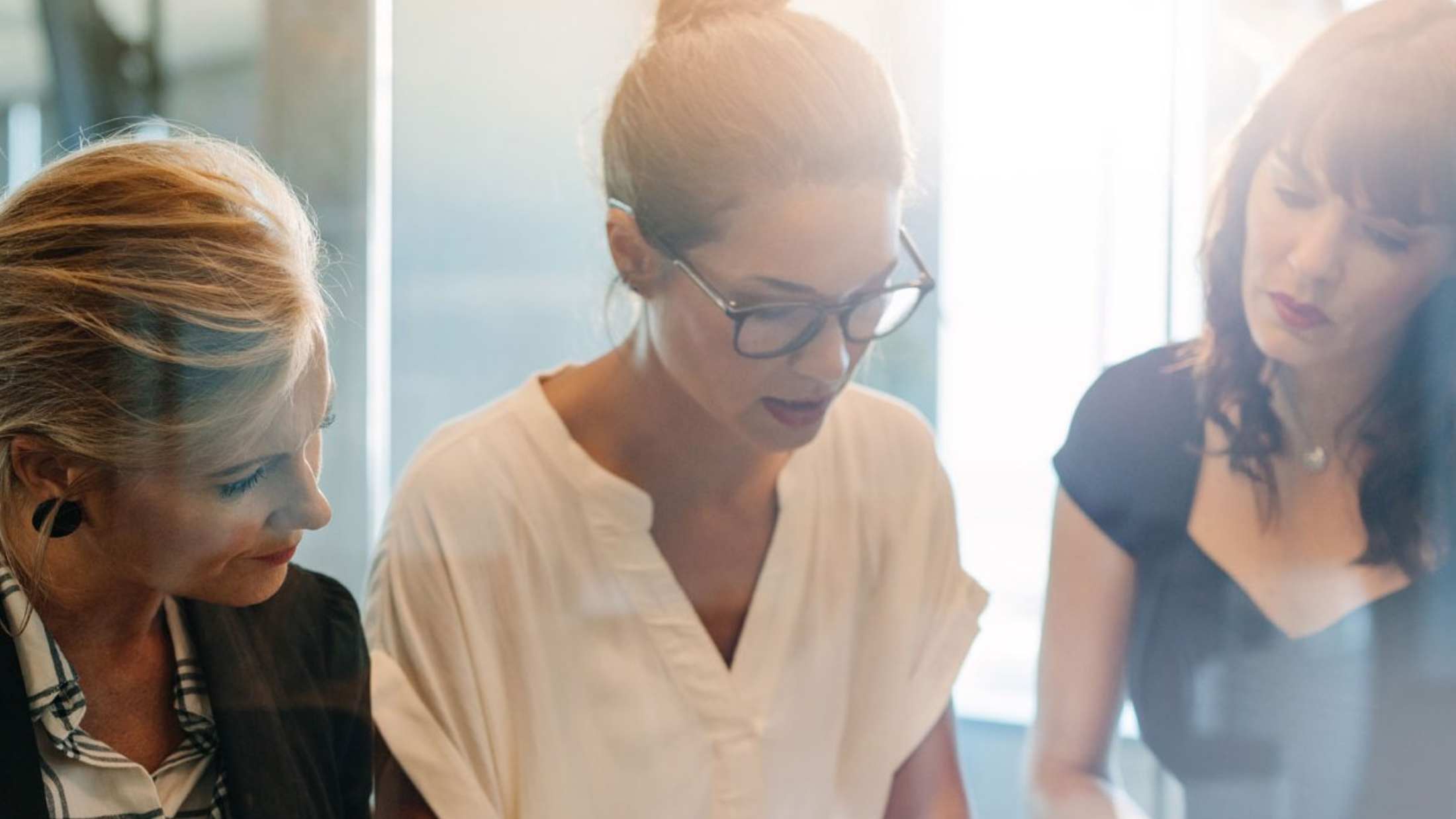 Three businesswomen in an office
